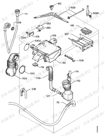 Взрыв-схема стиральной машины Electrolux EW934S - Схема узла Hydraulic System 272